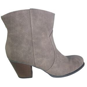 torrid Taupe Suede-Look Block Heel Ankle Boots